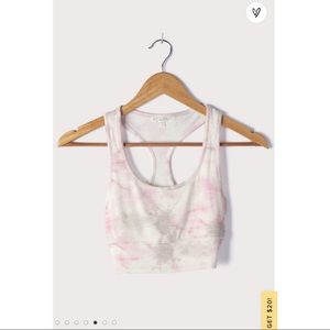 Sia Cream Multi Tie-Dye Bra Tank - SZ L